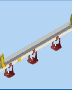 Drinker10' 10@12"4078 yellow 22mm w/sm 2-arm cup/alum rail/5